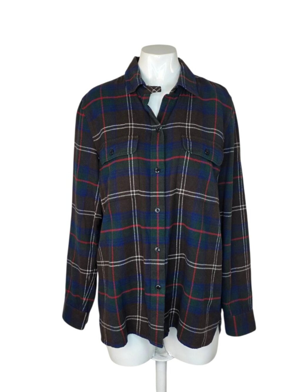 Madewell Plaid Long Sleeve Button Up Shirt, Soft, Women's Medium